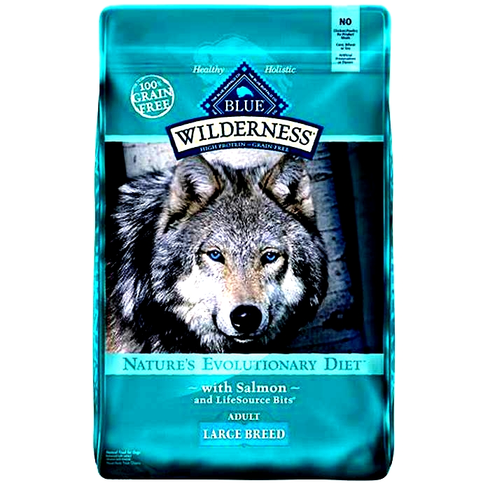 salmon dog food blue bag