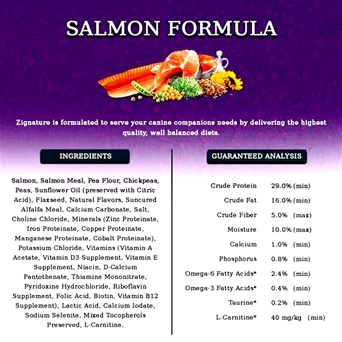 zignature salmon dog food ingredients